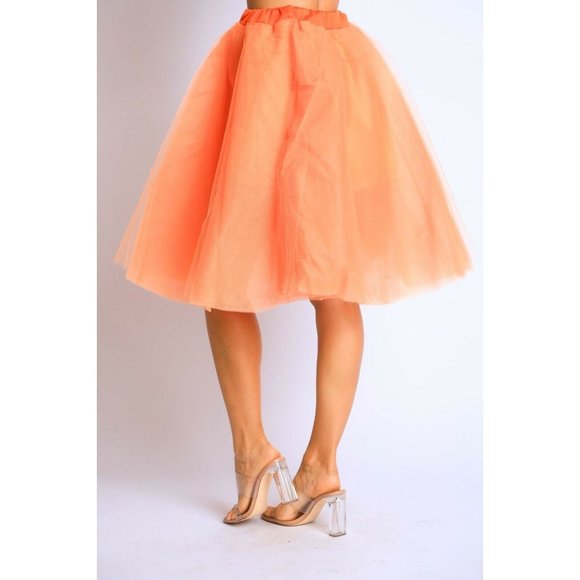 Women Princess Tulle Knee Length A Line Ballet Skirt Underskirt XS,S,M,L,XL - Picture 3 of 4